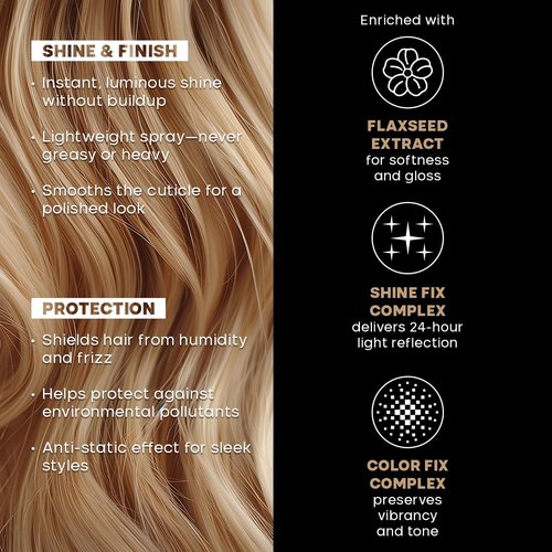 ALFAPARF MILANO Semi Di Lino Sublime Cristalli Smoothing Spray - Lightweight Hair Oil Serum for Glossy Shine - 4.23 fl oz