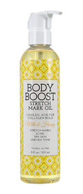 Body Boost Milk & Honey Stretch Mark Oil - 8oz | Safe for Pregnancy & Nursing, Reduces Scars
