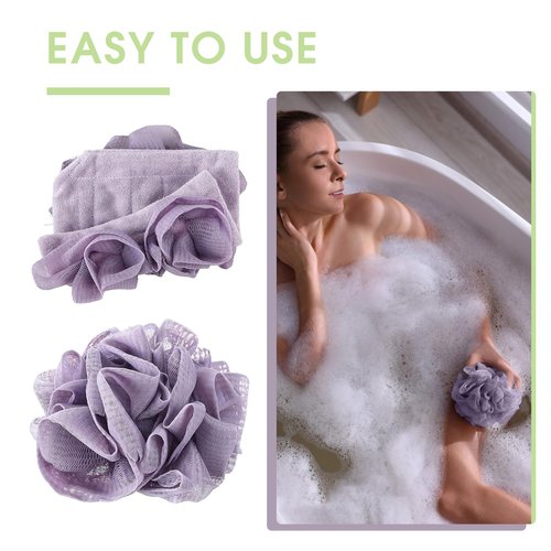 GEDEUBAN 2 PCS Bar Soap Loofah, 2 in 1 Loofah Pouch Washcloth for Cleansing and Smooth Skin