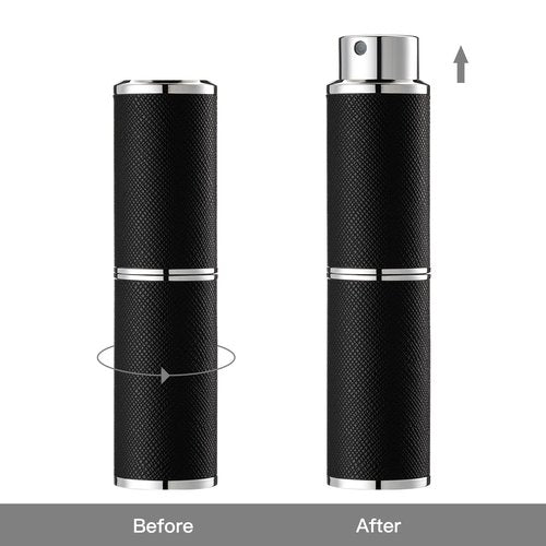 owlyee Travel Perfume Bottle Refillable - 8ML Leather Empty Mini Cologne Spray Atomizer Men - Small Fragrance Sample Sprayer - 5PCS Portable Refill Travel Essentials Container