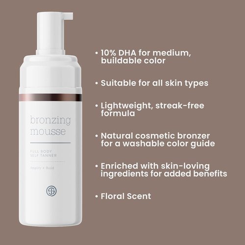 SJOLIE Self Tanner - Express Sunless Tanning Mousse with Mitt Applicator | Medium Dark, Streak-Free, Vegan