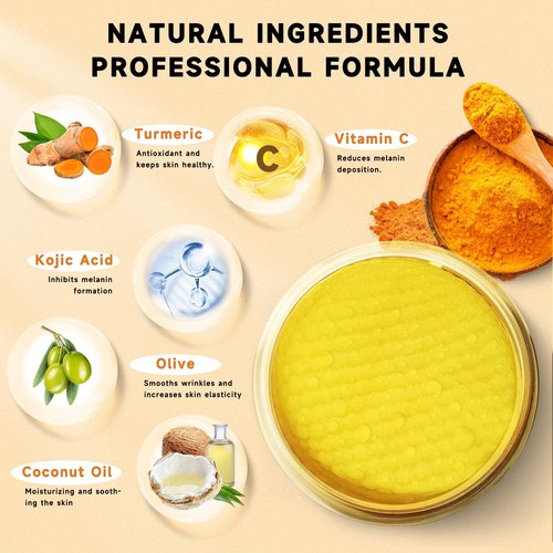Pumkot Turmeric Kojic Acid Cleansing Pads, Turmeric Face Scrub Pads Enriched with Kojic Acid, 60PCS