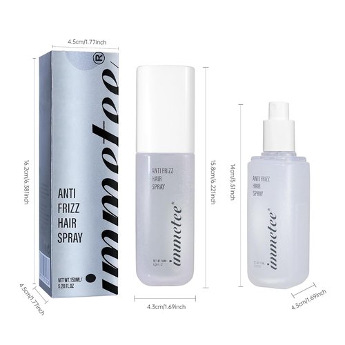 Immetee Antifrizz Hair Spray - Instant Straightener for Silky Smooth, Frizz Control | 150ml/5.28fl.oz