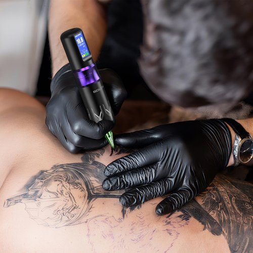 Tattoo Gun,Solong Complete Tattoo Kit with 7 Stroke Lengths，Powerful Battery, Assorted Cartridge Needles Tattoo Gun Kit for Beginners(Purple) SL-TKE200A-4-USA