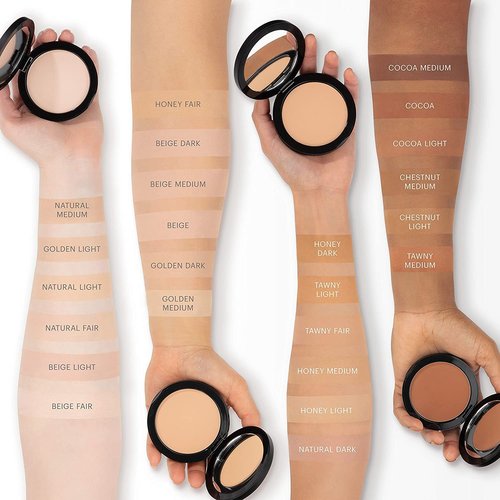 Glo Skin Beauty Pressed Powder Foundation - Honey Medium | Buildable Coverage & Long-Lasting Finish