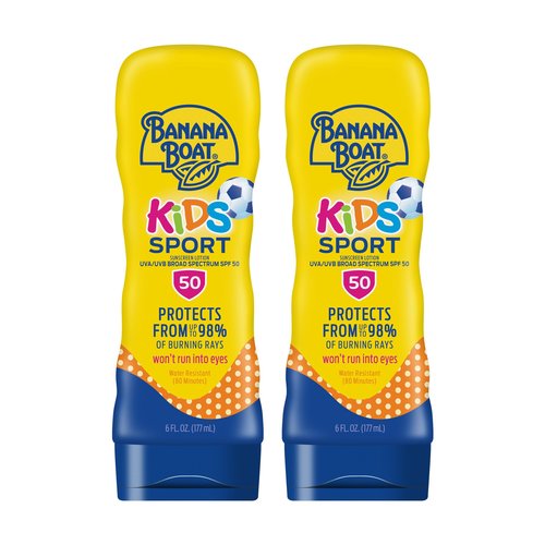 Banana Boat Kids Sport Lotion, SPF 50+, 6oz each, Twin Pack