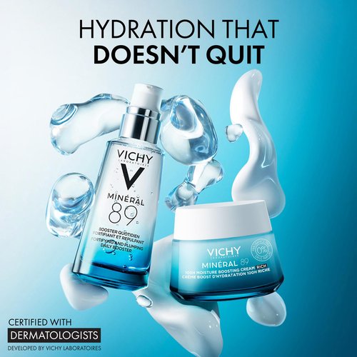 VICHY Mineral 89 Cream, 100H Rich Moisture Boosting Cream | Hydrating Face Moisturizer with Hyaluronic Acid & Niacinamide | Daily Face Cream | Available in 2 Formulas | Suitable for All Skin Types