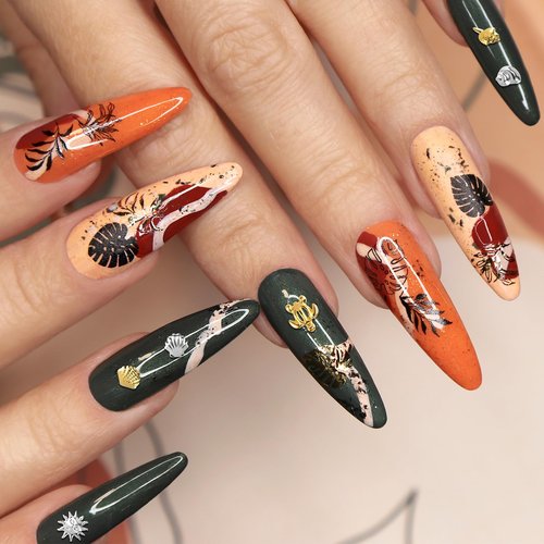 Pndeyo 2 Disc Ocean Nail Art Charms, Beach Starfish Sea Seashell Nail Decal, Alloy 3D Gems Jewelry Decoration Supplies for Manicure DIY Embellishments 12 Style- Silver & Gold