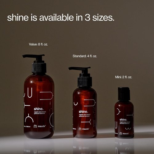 Maude Shine Aloe - Organic Aloe Water-Based Personal Lubricant - Hydrating, Non-Sticky, Vegan | 4 fl oz
