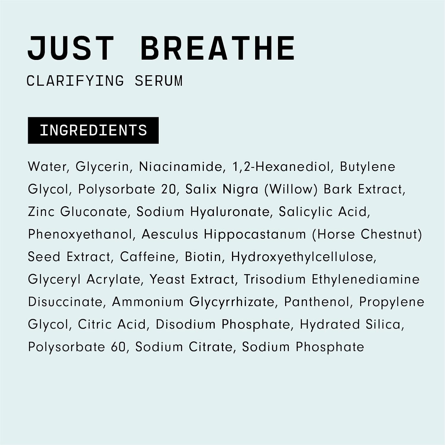 Versed Just Breathe Clarifying Facial Serum - Antioxidant-Rich Formula to Reduce Blemishes & Soothe Redness - 1 fl oz