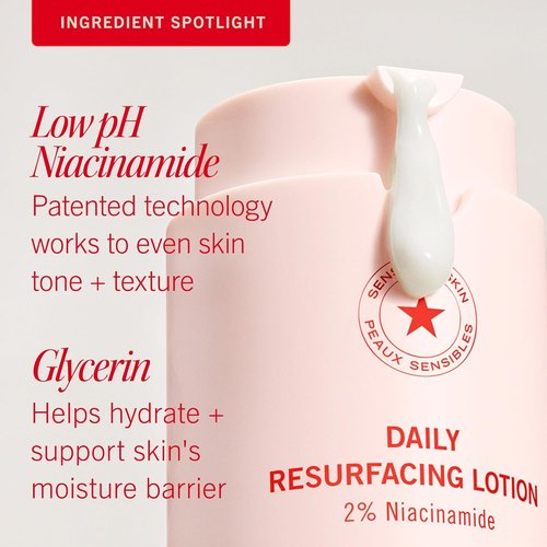 First Aid Beauty Lactic Acid Lotion - Resurfacing Moisturizer for Acne-Prone Skin with 2% Niacinamide | 1.0 oz