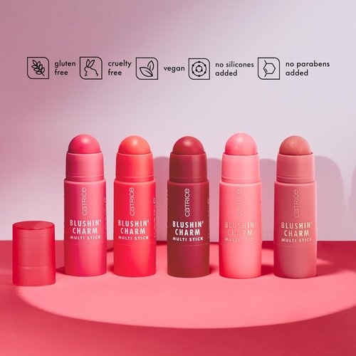 Catrice Blushin' Charm Multi Stick - Creamy Multi-Use Blush & Lip Tint | Buildable Dewy Finish | Vegan (050 Radiant Honey)