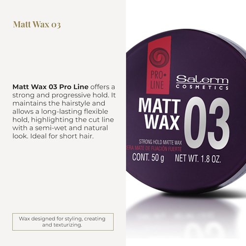 Salerm Pro Line Hair Wax 03 | Strong & Flexible Hold - 50ml - Matte Finish for Short Hair