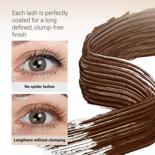 HEIMISH Dailism Smudge Stop Mascara - Volumizing, Lengthening, Waterproof, 0.32oz/9g | Brown Volume