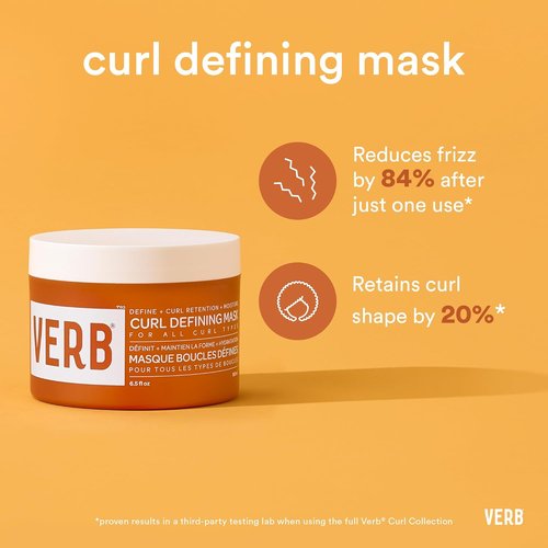 VERB Curl Defining Mask - Enhance Curl Definition & Retention - Moisturizing, Frizz Control | Vegan, Paraben-Free
