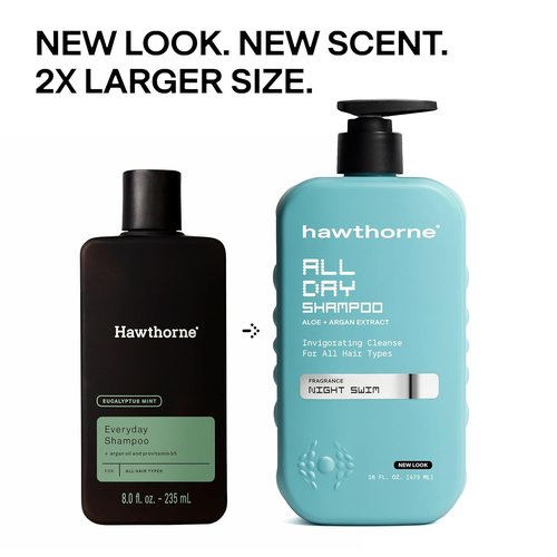 Hawthorne Men's Shampoo - Sulfate & Paraben Free | Natural Argan & Coconut Oil | 16 fl. oz. 2-Pack