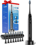 Onlyone Sonic Electric Toothbrush for Adults, Rechargeable Ultrasonic Electric Toothbrush with 8 Brush Heads, Travel Case, Charging Base & Wireless Charging - 5 Modes with Smart Timer