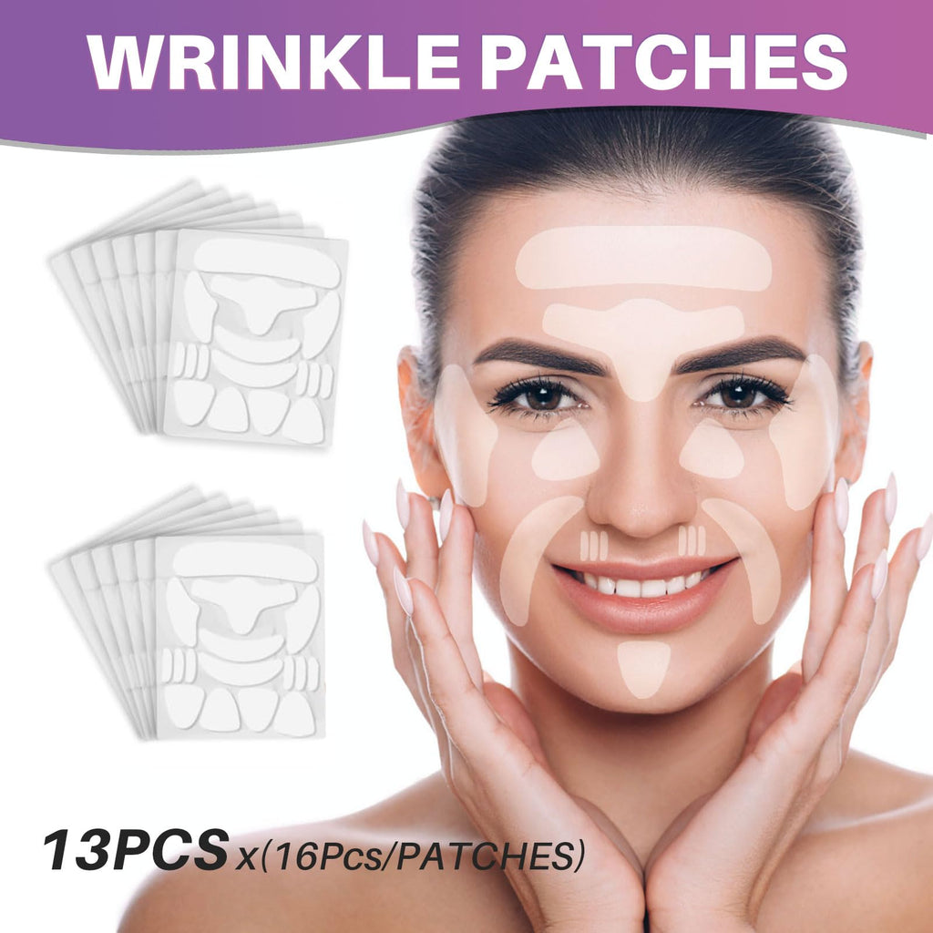 WENLIHAOBO Facial Wrinkle Patches 208 Pcs,Anti Wrinkle Smoothing Strips,Set of Reusable Face Tape for Reducing Forehead Eye and Upper Lip Patches,Complete Treatment Set