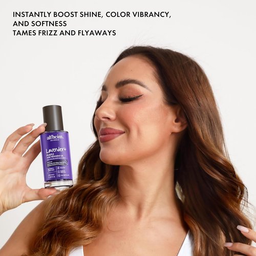 ALFHEIM Lavender+ Purple Hair Oil - Anti-Brass & Frizz Control Serum for Blonde & Color-Treated Hair - 3.38 oz / 100 ml