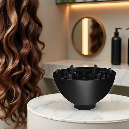Skiennix Hair Diffuser - Universal Blow Dryer Attachment for Curly Hair Care | Black