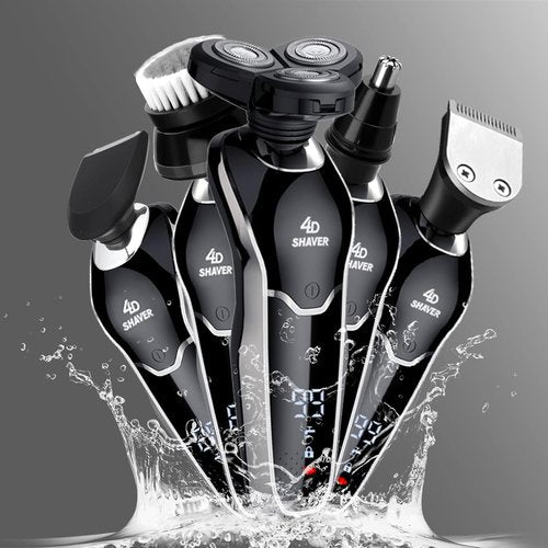 BestMal 5-in-1 Electric Shaver Razor for Men - Waterproof, Rechargeable with Nose Trimmer & Face Brush