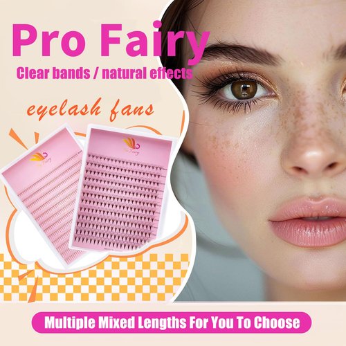 Pro Fairy Premade Fans Lashes 7D 8D 10D 12D 14D Voleme Lash Extensions Pre Made Fans Eyelash Extension Mixed 8-15mm Thickness 0.07 Curl C/D (7D 0.07 C Mix)