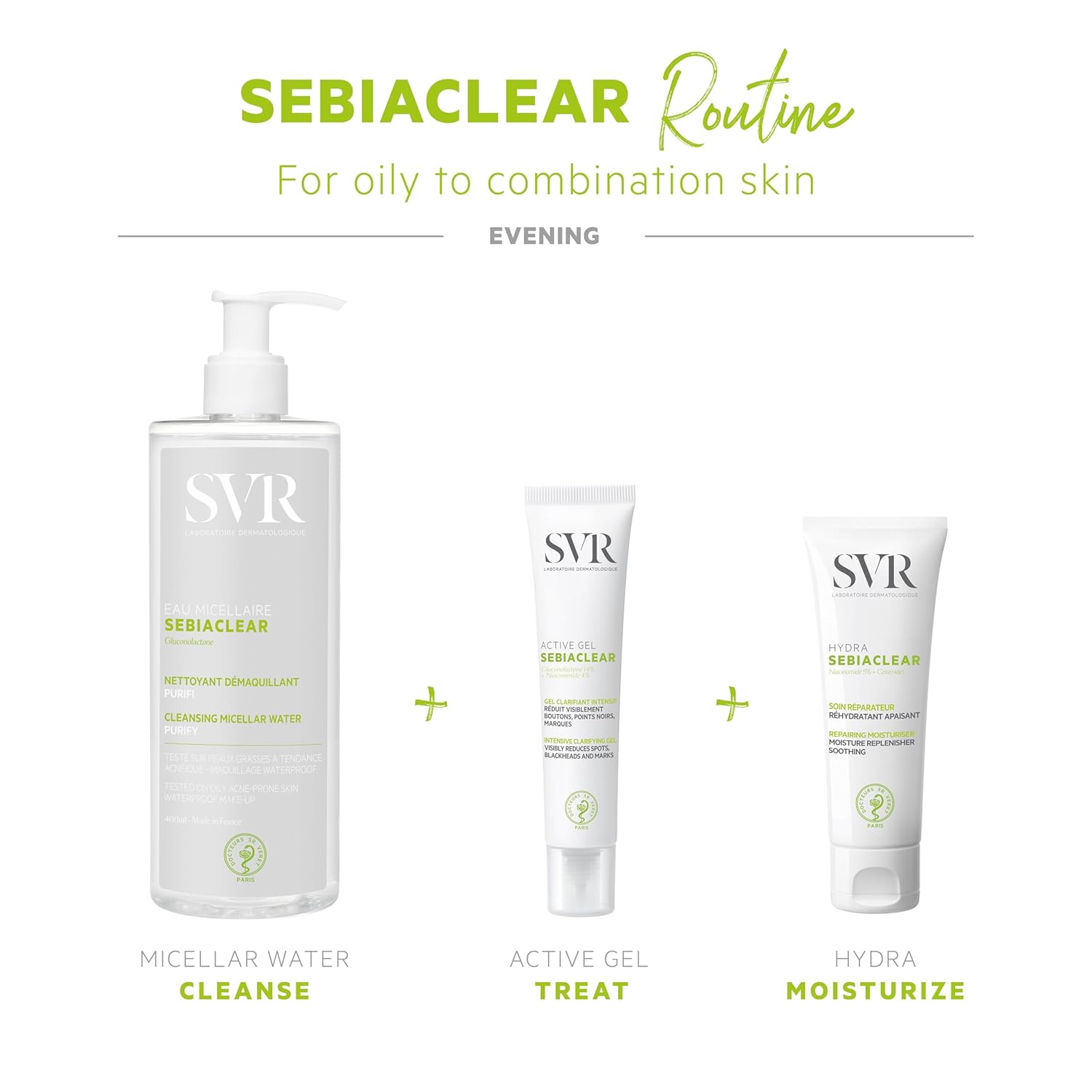 SVR Sebiaclear Micellar Water - Purifying Makeup Remover for Oily & Sensitive Skin | 13.5 fl. oz.