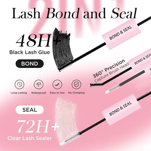 Lash Clusters Kit 150D+200D Thick Lash Clusters Eyelash Extension Kit 12-20mm Individual Lashes Kit with Lash Bond and Seal, Lash Tweezers for DIY Lashes Extension by INSPEAUTY