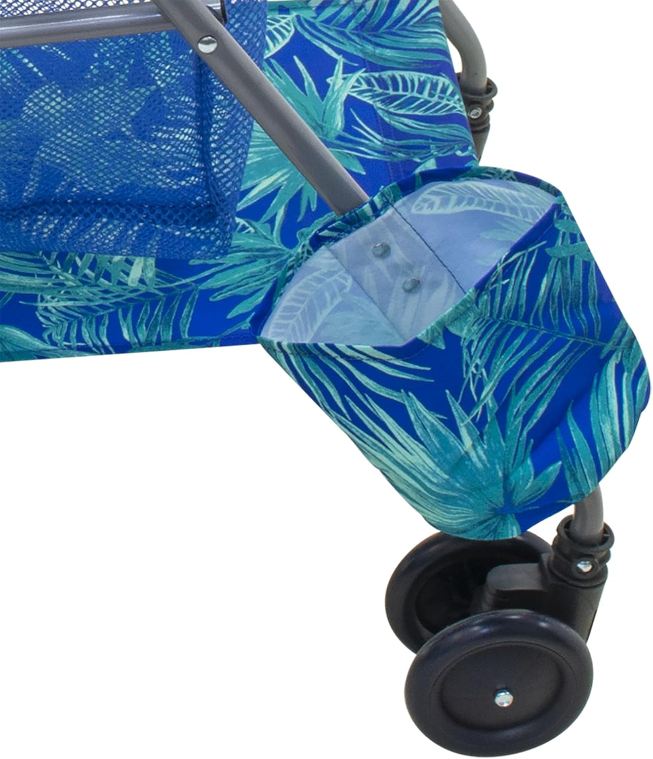 Tommy Bahama Beach Cart - Deluxe Folding Caddy for Towels & Accessories | Holds 48-Quart Cooler & 4 Chairs, Blue