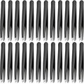Mudder 24 Pieces Eyebrow Tweezers Bulk Stainless Steel Slanted Tip Precision Tweezers for Facial Hair, Blackhead and Tick Remover, Men and Women Professional(Black)