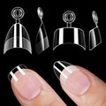 600PCS Extra Short Almond & Square Nail Tips Set, Short Almond Gel x Nail Tips, Half Cover Fake Nail Extensions, Clear Gel Nails Tips for DIY with 12 Sizes