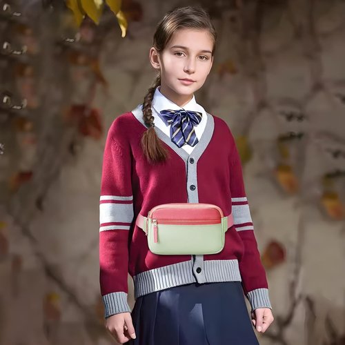 Skiennix Fanny Pack - Trendy Colorblock Crossbody Bag for Girls | Adjustable Belt for Travel Essentials