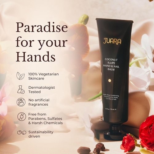 Juara Hand & Nail Balm - Anti-Aging Moisturizing Cream for Dry, Cracked Hands - Coconut Oil & Shea Butter