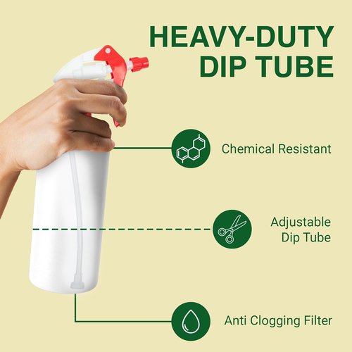 Heavy Duty 32oz Plastic Spray Bottles - Adjustable Nozzle for Cleaning & Gardening Solutions | Red 2 Pack