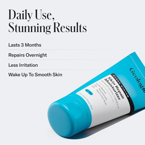 Geologie Skin Repair Moisturizer - Retinol Resurfacing Face Cream for Blemish-Prone Skin | 60 ML