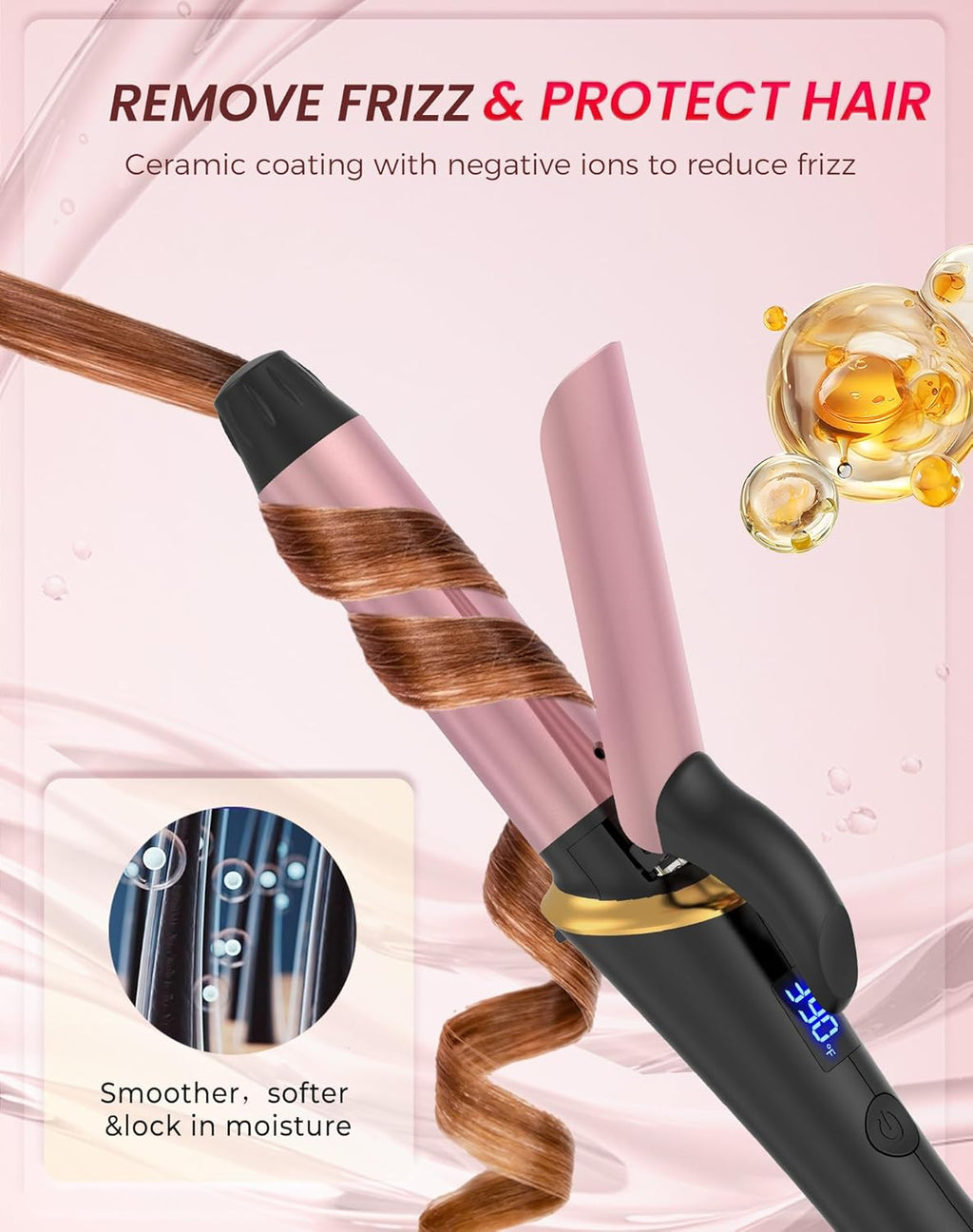 Ukliss Mini Curling Iron - Fast Heating, Anti-Scald Tip & 5 Temp Settings | Perfect for Short to Medium Hair (Black, 1 Inch)