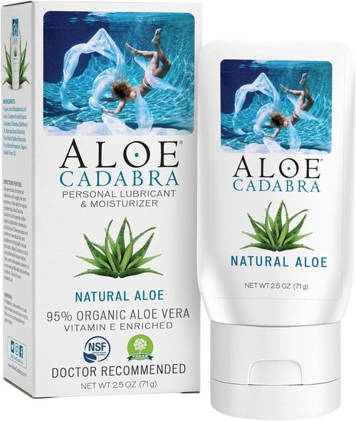 Aloe Cadabra Personal Lubricant - Organic Water-Based Aloe Lube for Couples | pH Balanced, Unscented (2.5 oz)