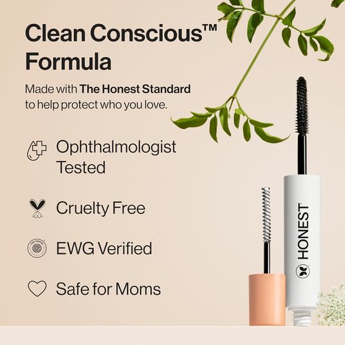 Honest Beauty 2-in-1 Extreme Length Mascara & Lash Primer - Lengthening & Volumizing | Cruelty-Free | Black, 0.27 fl oz
