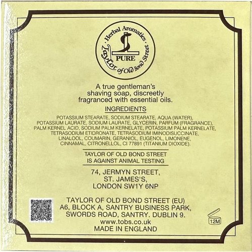Taylor of Old Bond Street Sandalwood Shaving Soap in a Wooden Bowl, 3.5 oz.
