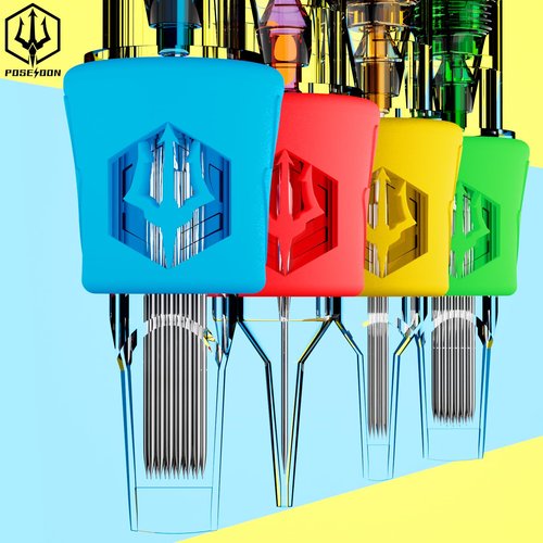 POSEIDON Tattoo Cartridge 1007RL 50Pcs Disposable Needles, #10 Round Liner Tattoo Cartridge Needles, 7 Tight Liner Long Taper - 30/7RLLT