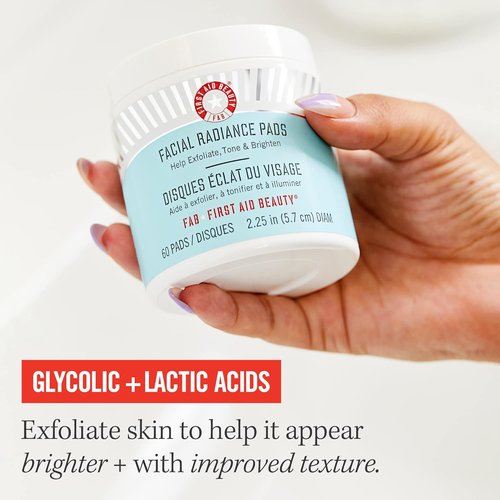 First Aid Beauty Facial Radiance Pads - Exfoliating AHA Treatment | 28 Count