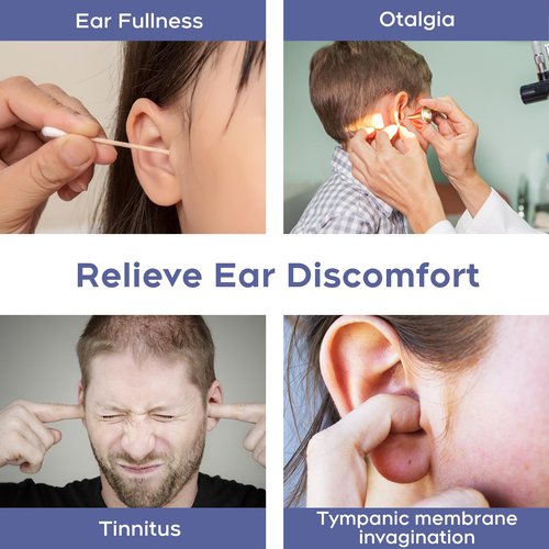 Eustachian Tube Unclogger, Ear Pressure Relief Device for Flying, Diving & Altitude Changes, Gentle & Controlled Airflow to Support Natural Pressure Equalization-Purple