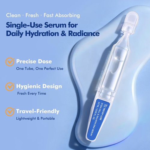 TRSTAY LUXE Stem Cell & Salmon DNA PDRN Serum – Microneedling Aftercare Anti-Aging Face Serum with Peptides & Hyaluronic Acid – 1.5 mL × 30 Vials, Korean Skincare Formula