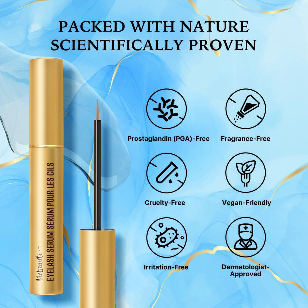 VieBeauti Eyelash Growth Serum 5mL - Advanced Nourishing Formula for Longer, Fuller Lashes | Vegan & Cruelty-Free