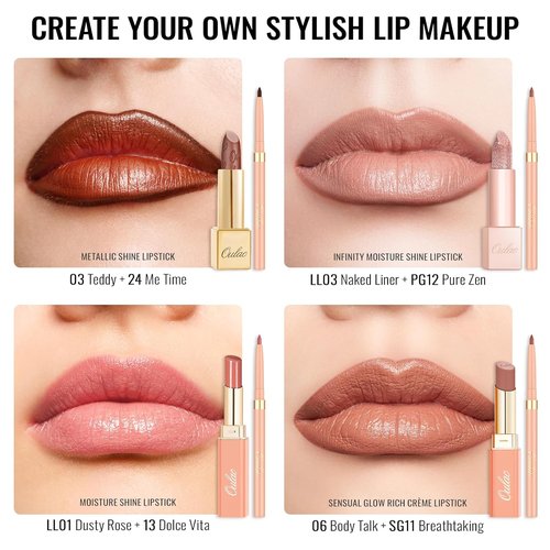 Oulac Waterproof Lipliner Pencil - Smooth, Creamy & Retractable Lip Makeup | Vegan & Cruelty-Free, LL04 Sunlit Peach