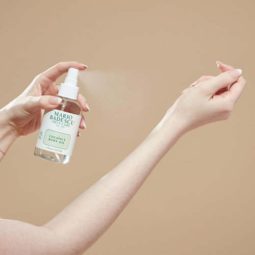 Mario Badescu Coconut Body Oil - Lightweight Hydrating Skin Care with Coconut Oil & Shea Butter | Perfect for Post-Shower Massage