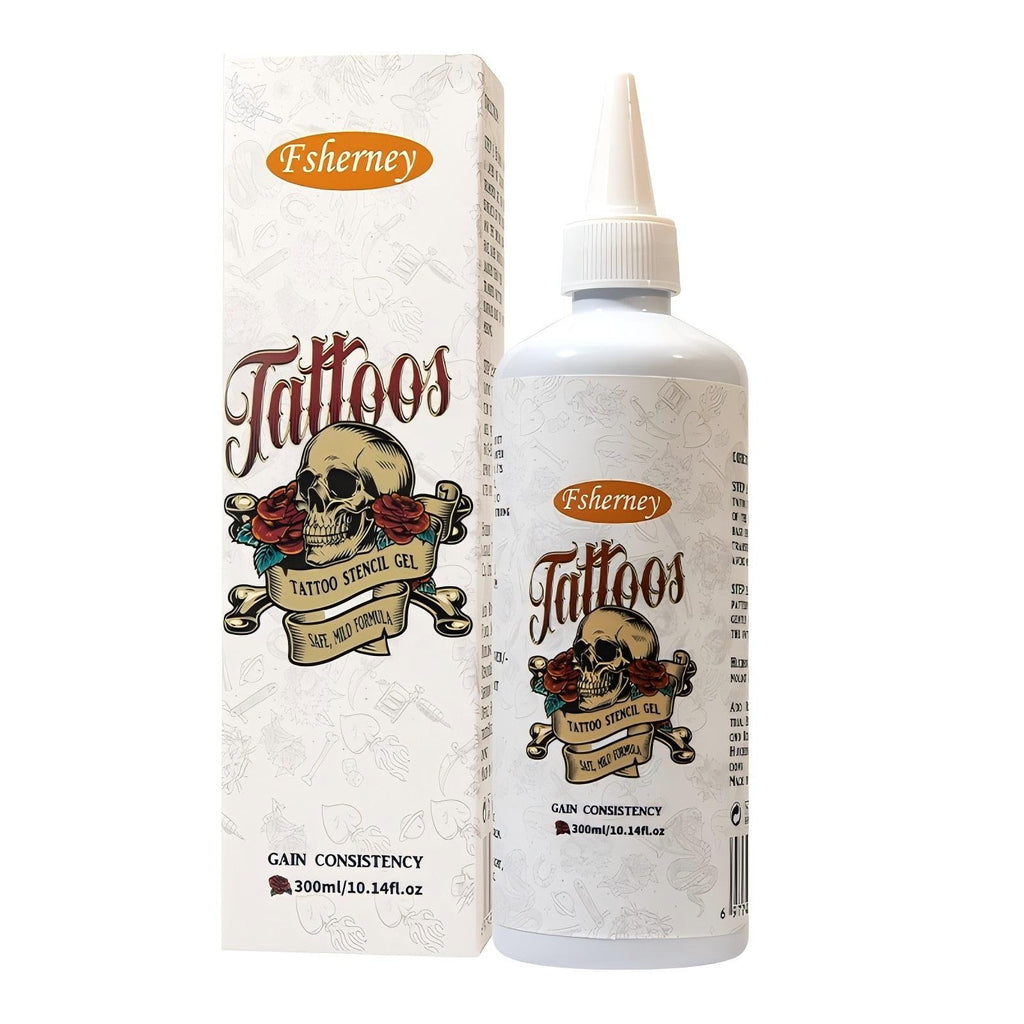 VRAIKO Fsherney Tattoo Stencil Gel, 300ml Large Tattoo Transfer Gel, Skin-Friendly & Fast-Drying Transfer Solution for Clear & Long-Lasting Designs, Clean and Easy Application
