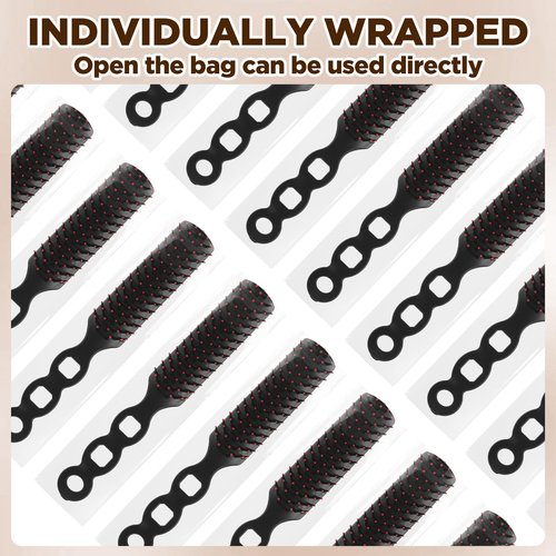 110 PCS Bulk Hair Brushes for Homeless, Hair Brush for Curly Hair, Detangling Hair Brush with Nylon Bristles, Individually Wrapped, Suitable for men and women, Hotel, Nursing Home, Charity, Church, Tr