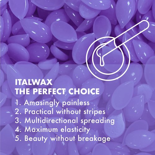Italwax Top Line Orchid Hard Wax Beads 1 lb (450 g) – Transparent Fast-Setting Jelly Wax with Floral Fragrance for Bikini & Underarms, Strong Grip, Professional Use – Made in Italy