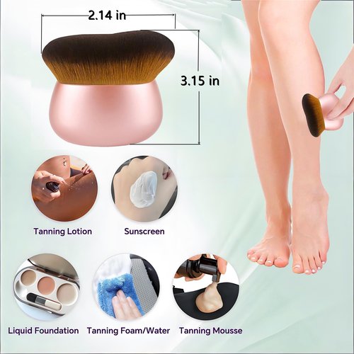 75MM Extra Large Self Tanner Kabuki Makeup Brush, 2 Pack for Lymphatic Drainage, Face Blush Liquid Powder Foundation Brush for Body Makeup, Bronzer & Foundation Tanning Mousse, Lotion Wet & Dry